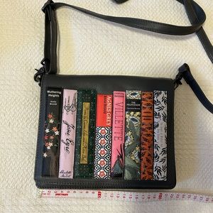 Yoshi grey leather crossbody purse